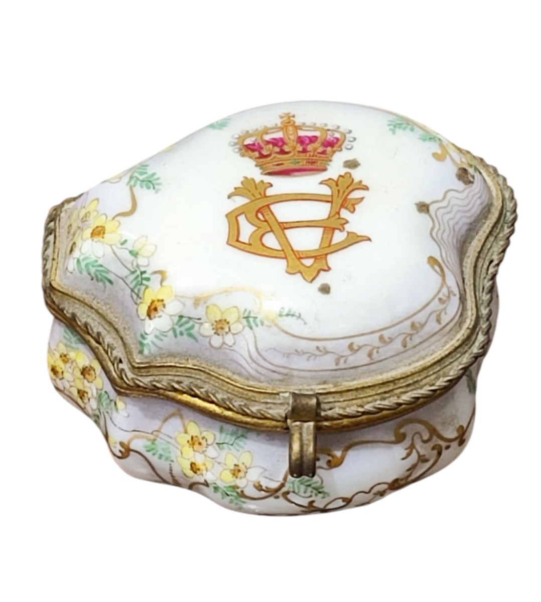Boîte Ginori En Porcelaine De La Famille Royale De La Maison De Savoie 