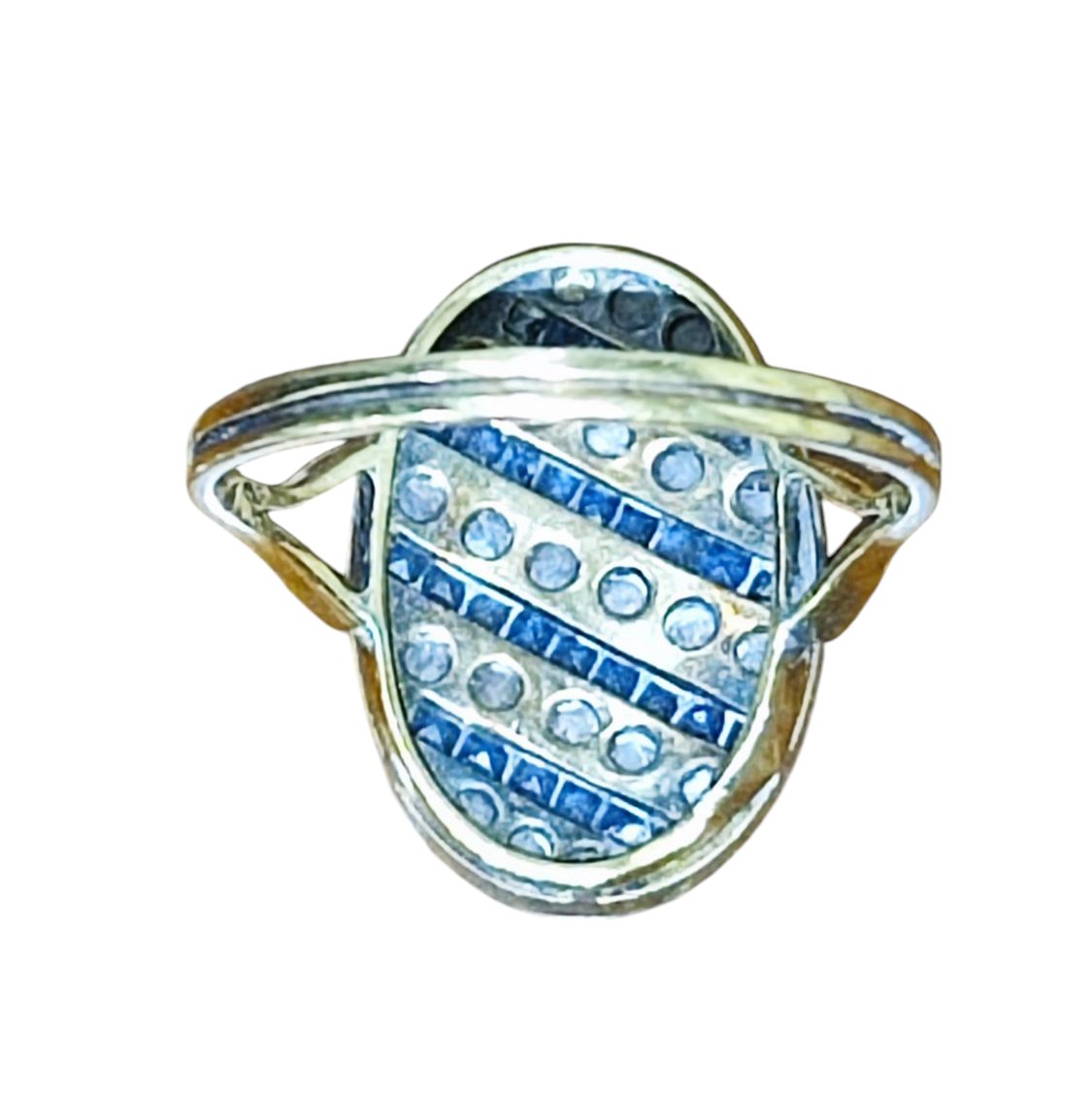 Bague Ancienne En Or Avec Saphirs Et Roses En Diamants -photo-2
