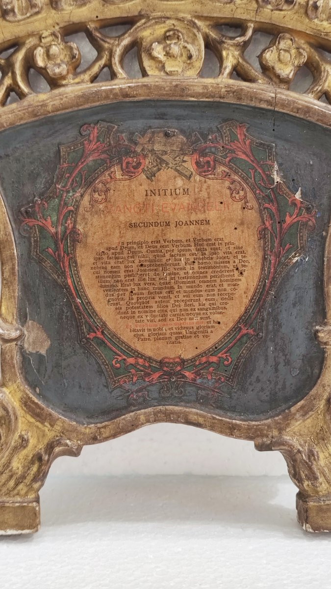 Paire de canons d'autel en bois doré du XVIIIe siècle-photo-3