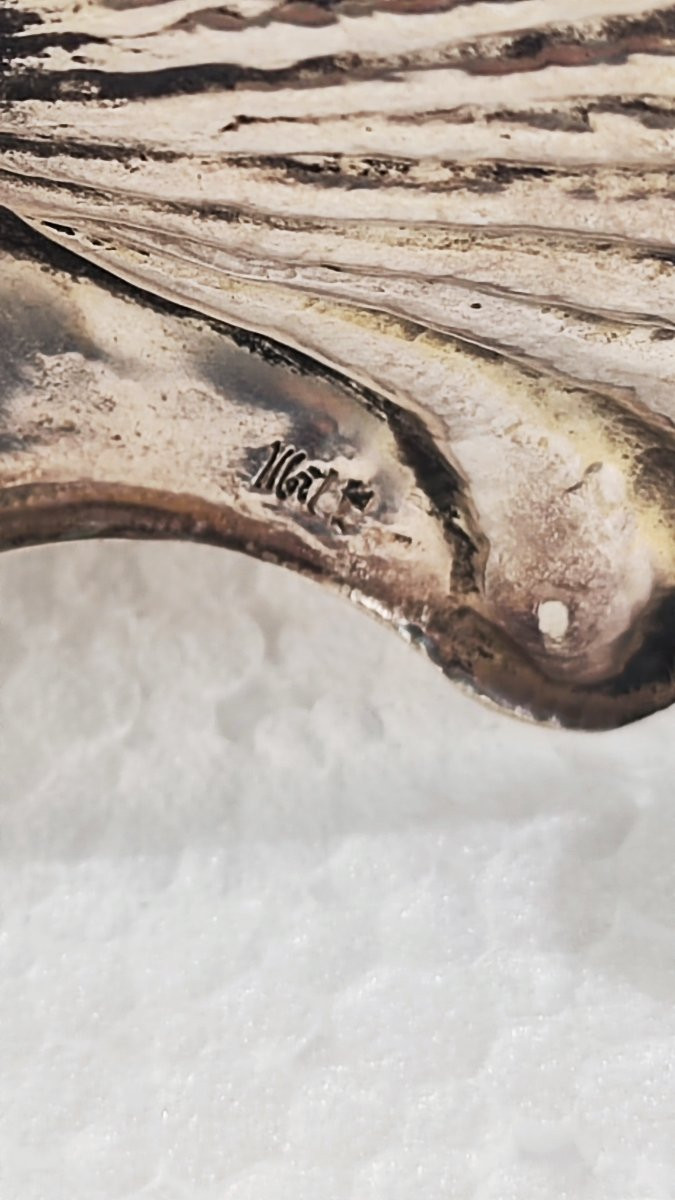 Sculpture en argent en forme de coquillage, signée Mortet-photo-2