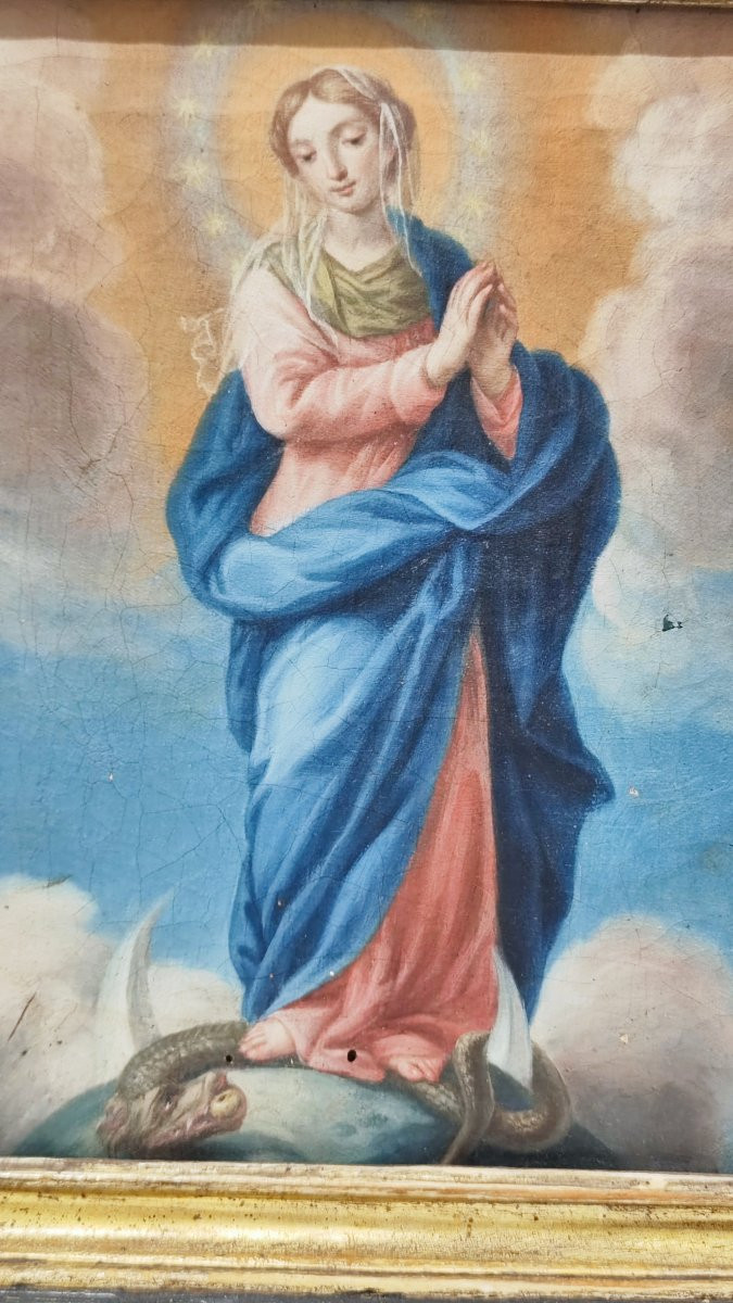 Tableau du XVIIIe siècle représentant la Vierge Immaculée-photo-4