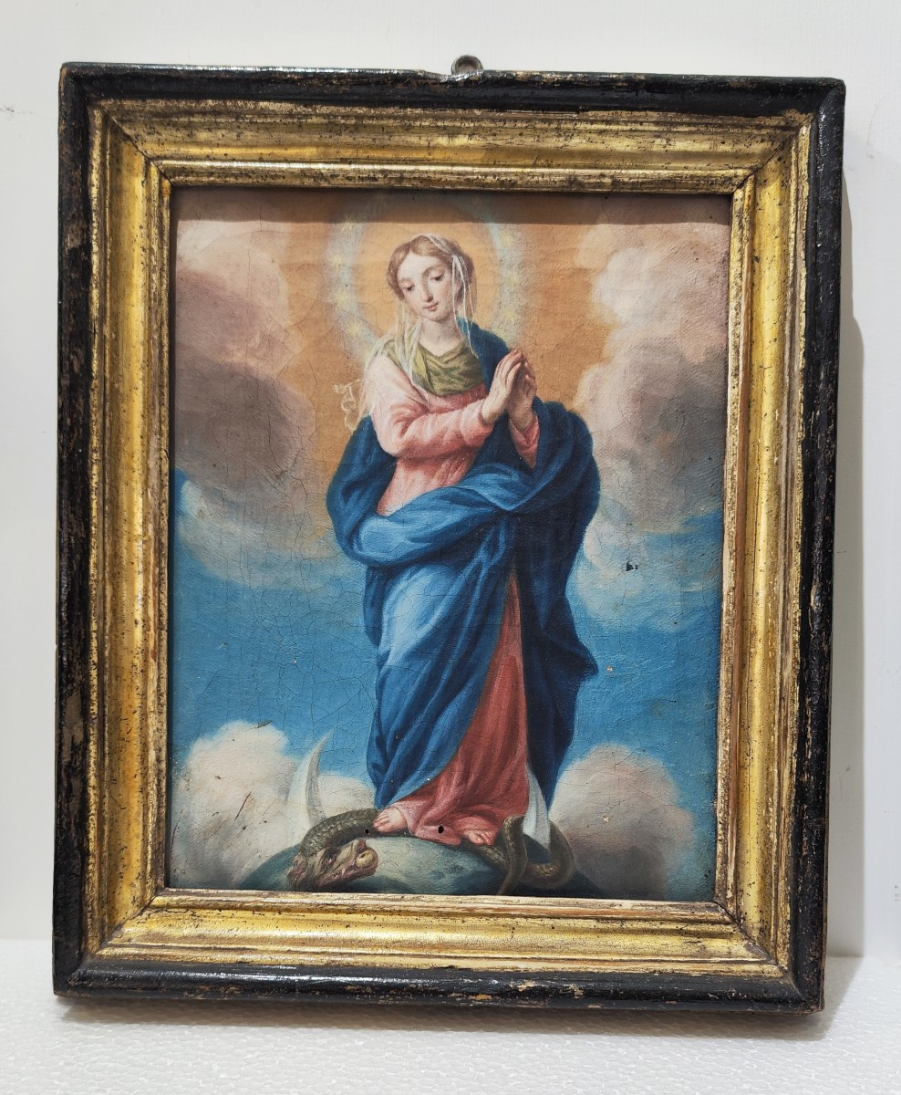Tableau du XVIIIe siècle représentant la Vierge Immaculée