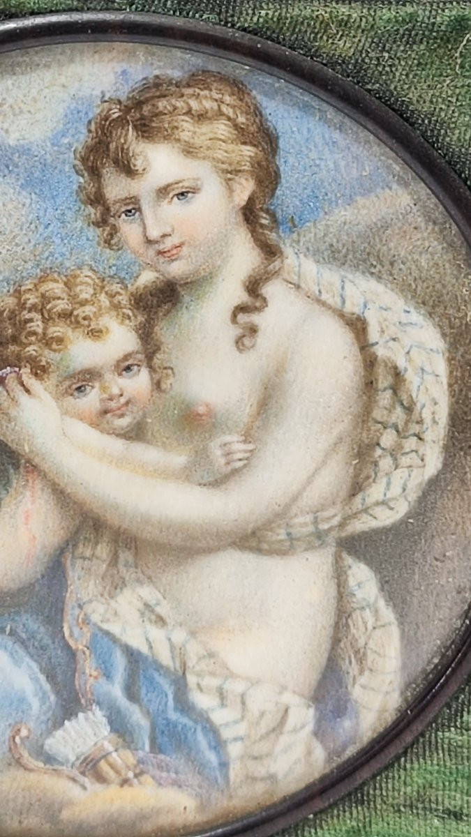 Miniature du XIXe siècle représentant Vénus et Cupidon-photo-3