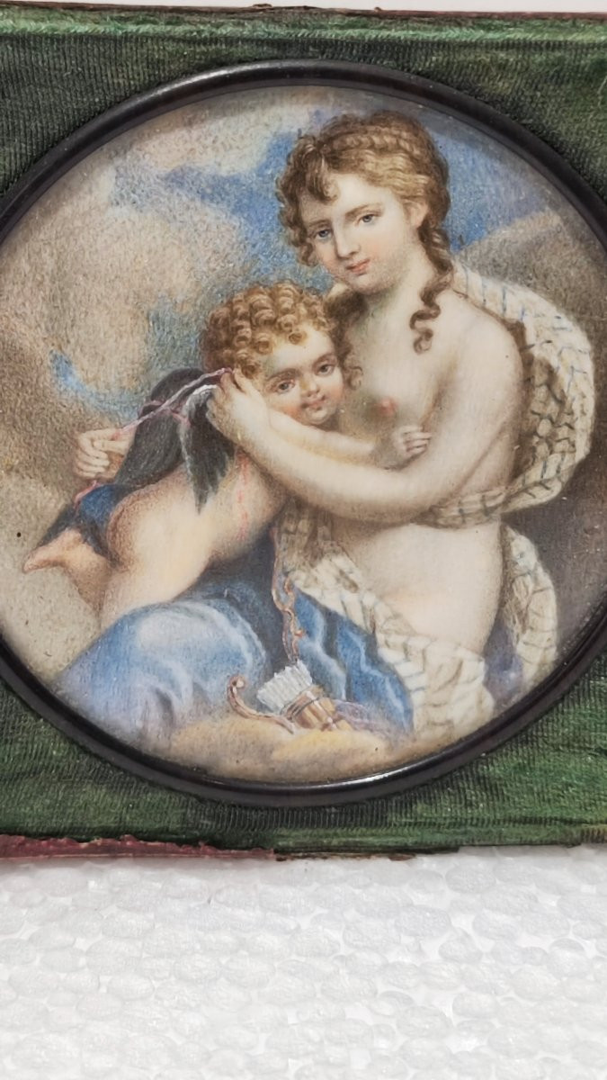 Miniature du XIXe siècle représentant Vénus et Cupidon-photo-4