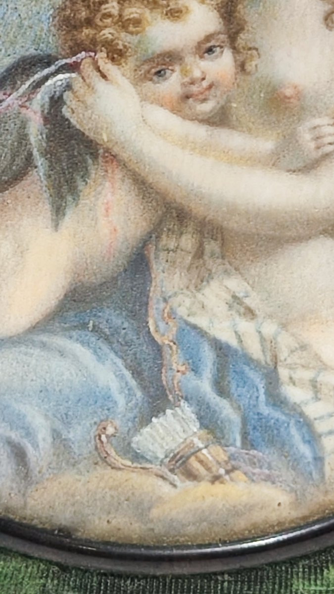 Miniature du XIXe siècle représentant Vénus et Cupidon-photo-2