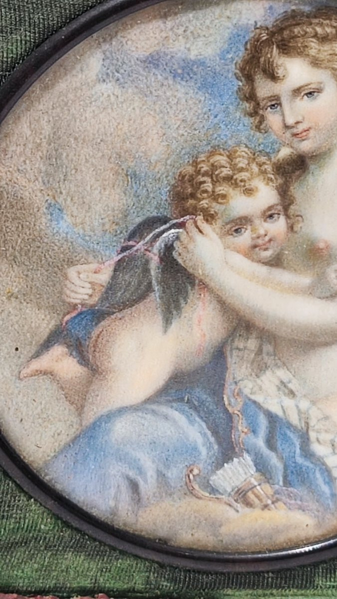 Miniature du XIXe siècle représentant Vénus et Cupidon-photo-3