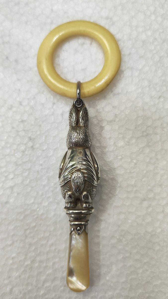 Silver And Mother-of-pearl Baby Rattle-photo-4