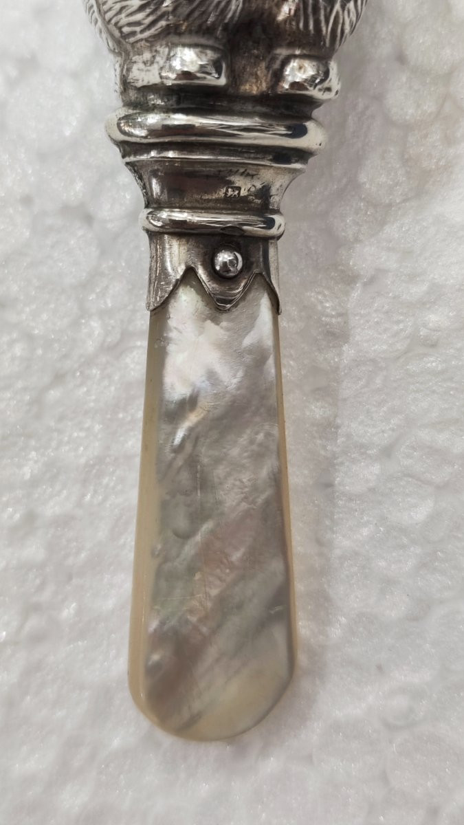 Silver And Mother-of-pearl Baby Rattle-photo-3