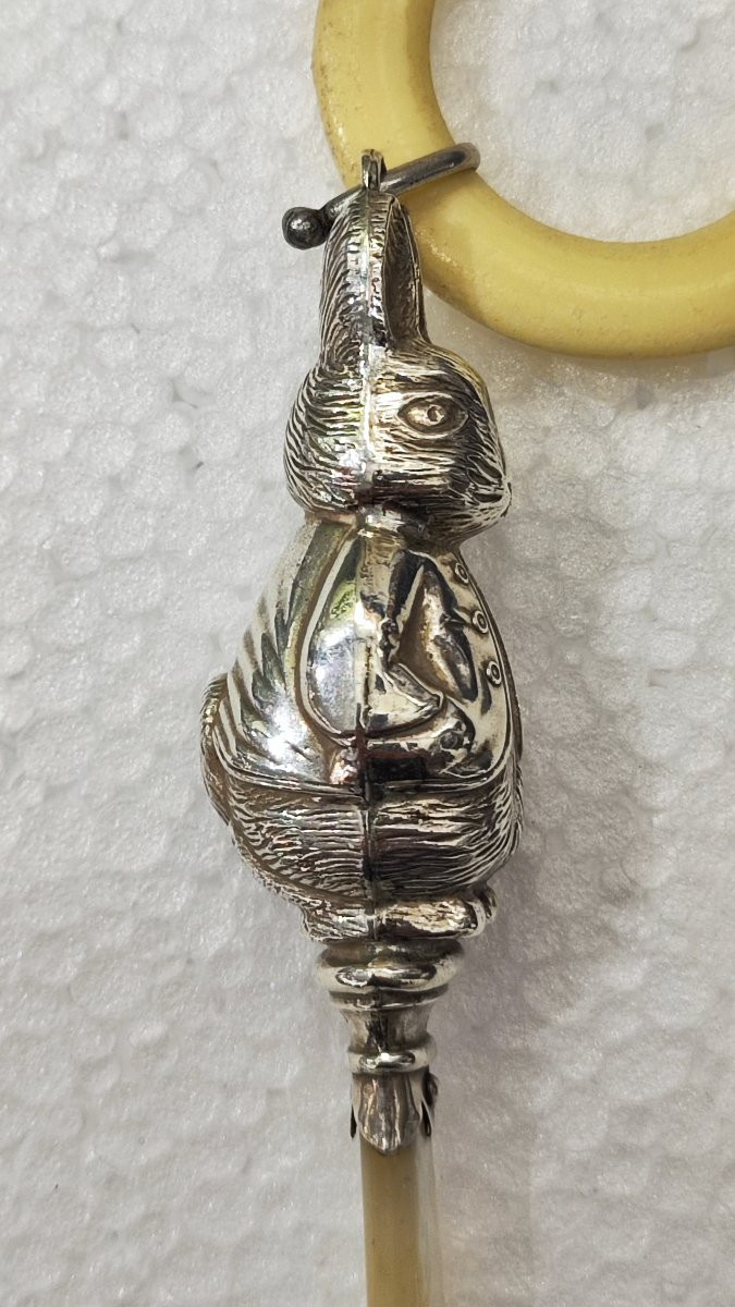 Silver And Mother-of-pearl Baby Rattle-photo-4