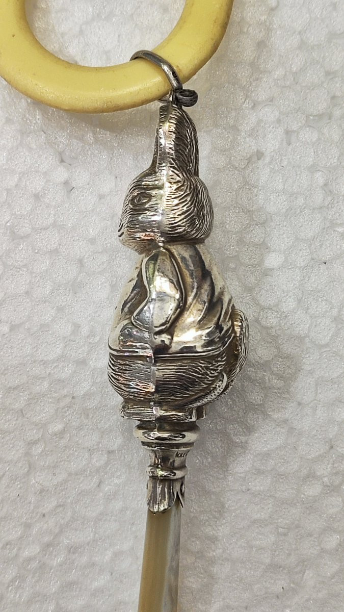 Silver And Mother-of-pearl Baby Rattle-photo-5