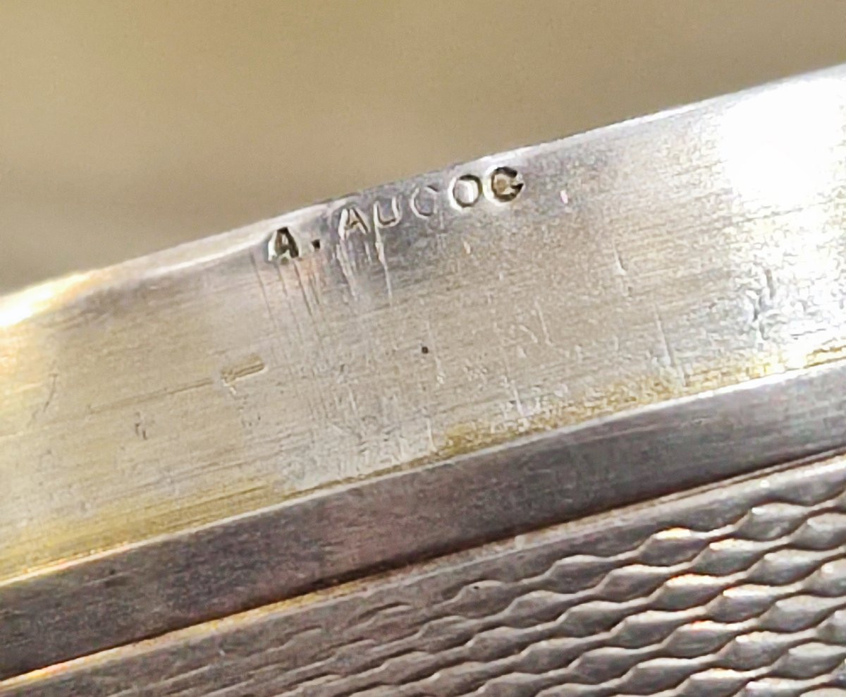 Silver Snuffbox Signed "andré Aucoc"-photo-2