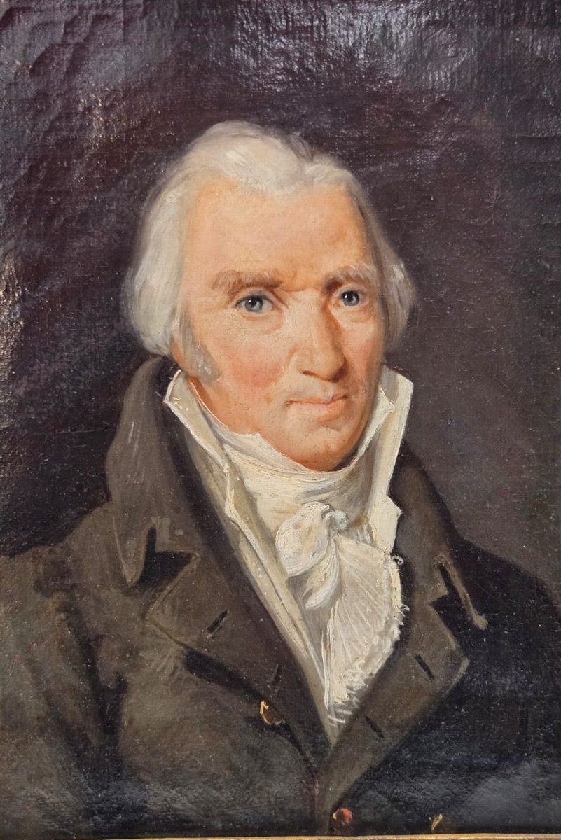 Portrait d'un gentilhomme, huile sur toile, XIXe siècle-photo-2