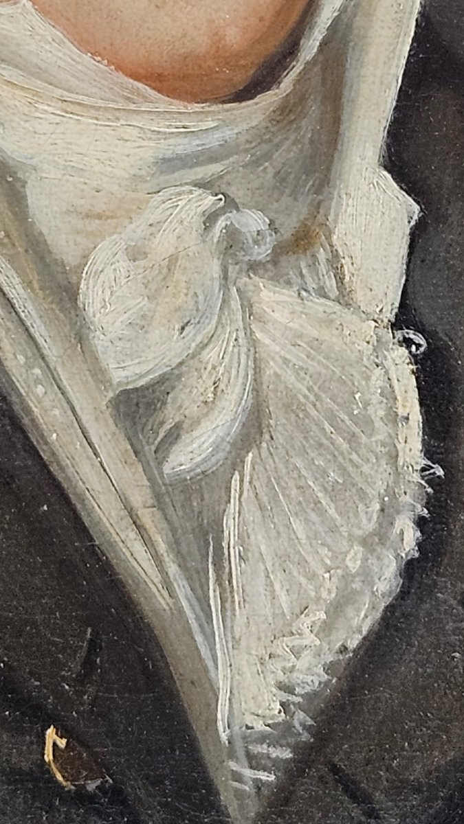 Portrait d'un gentilhomme, huile sur toile, XIXe siècle-photo-1