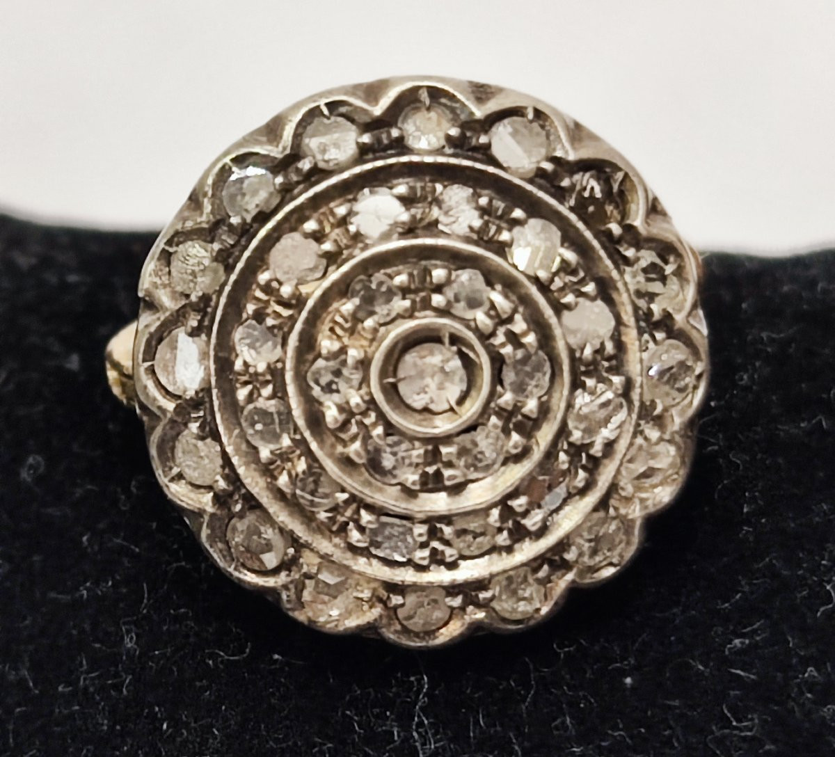 Gold And Silver Earrings With Rose-cut Diamonds, Art Nouveau Period-photo-4