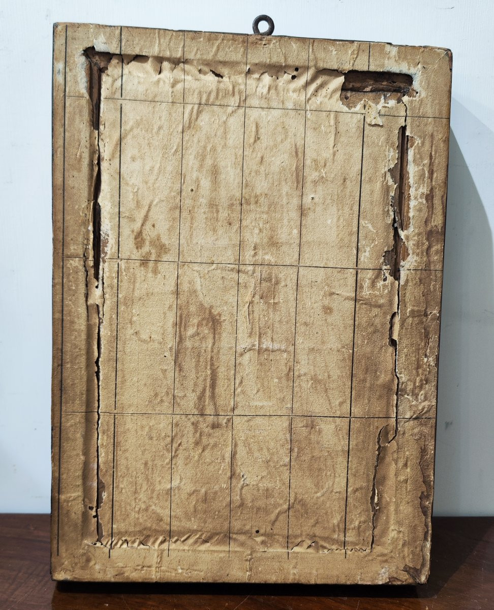 Christ en bronze dans un cadre en bois du XVIIe siècle-photo-1