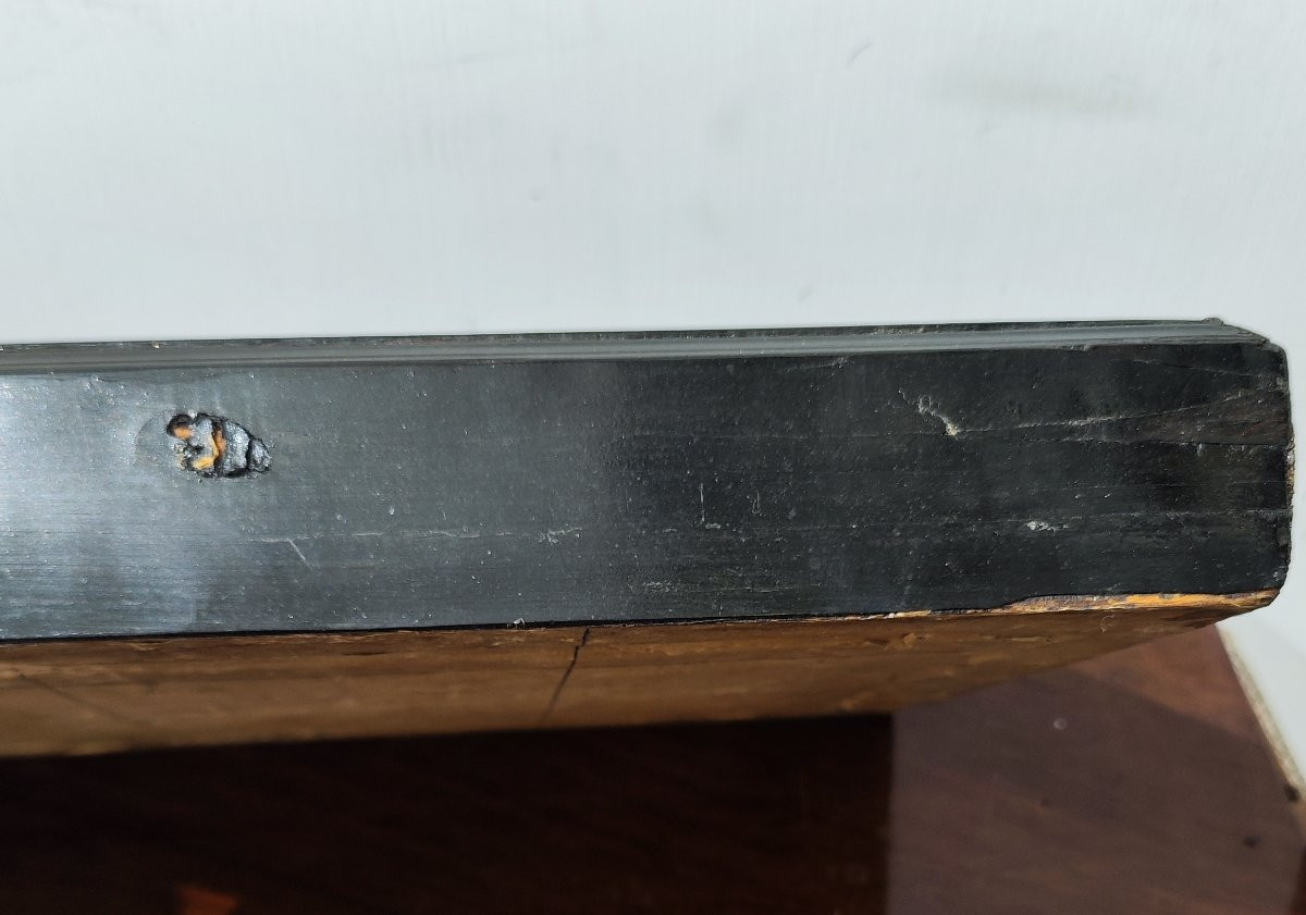 Christ en bronze dans un cadre en bois du XVIIe siècle-photo-2