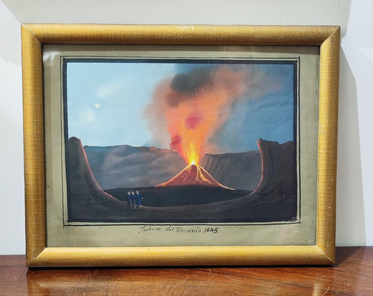 Pair Of 19th-century Neapolitan Gouaches-photo-2