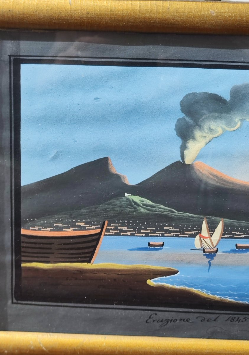 Pair Of 19th-century Neapolitan Gouaches-photo-5