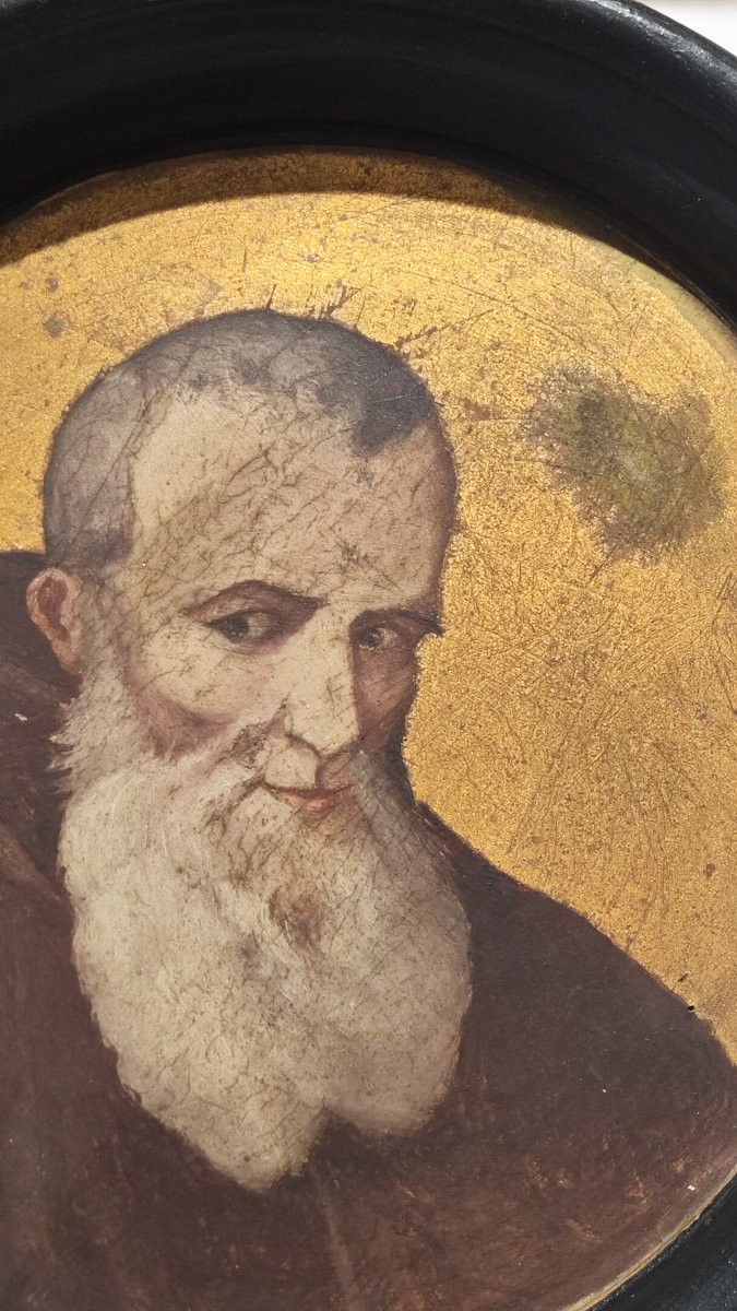 Two Paintings Of Popes, Oil On Panel With A Gold Background-photo-1