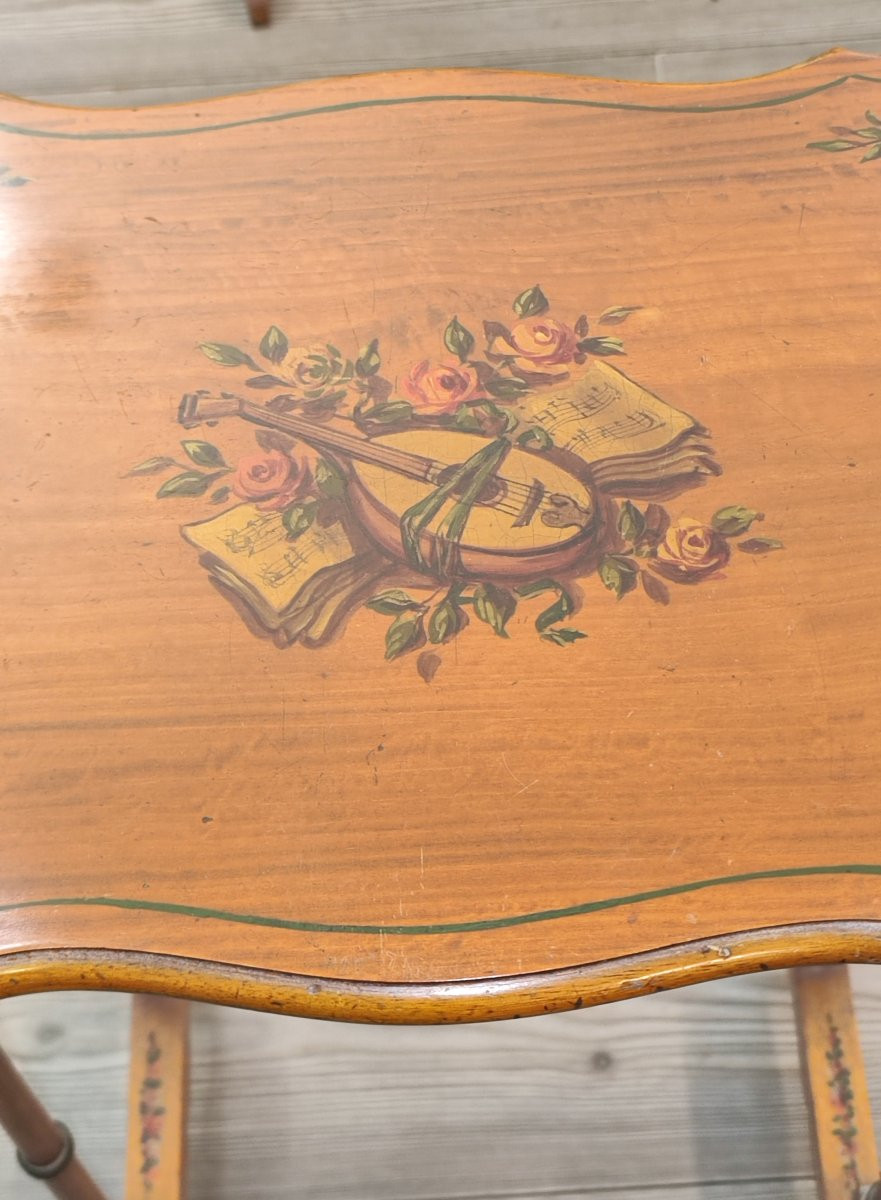 Set Of 19th-century Painted Satinwood Coffee Tables-photo-2