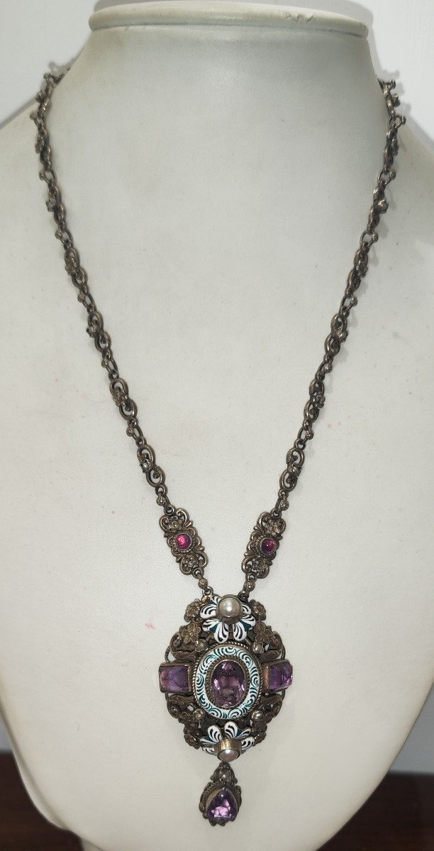 Antique Austro-hungarian Silver Necklace