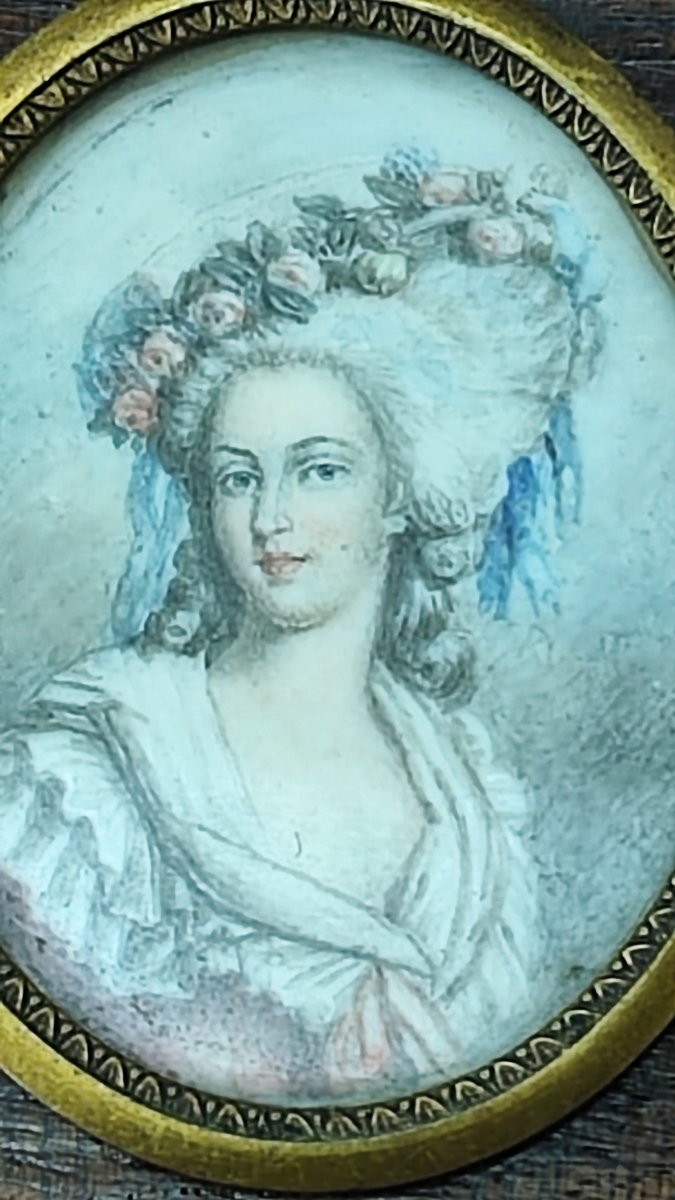Portrait miniature de la princesse de Savoie-Carignan, XIXe siècle-photo-3