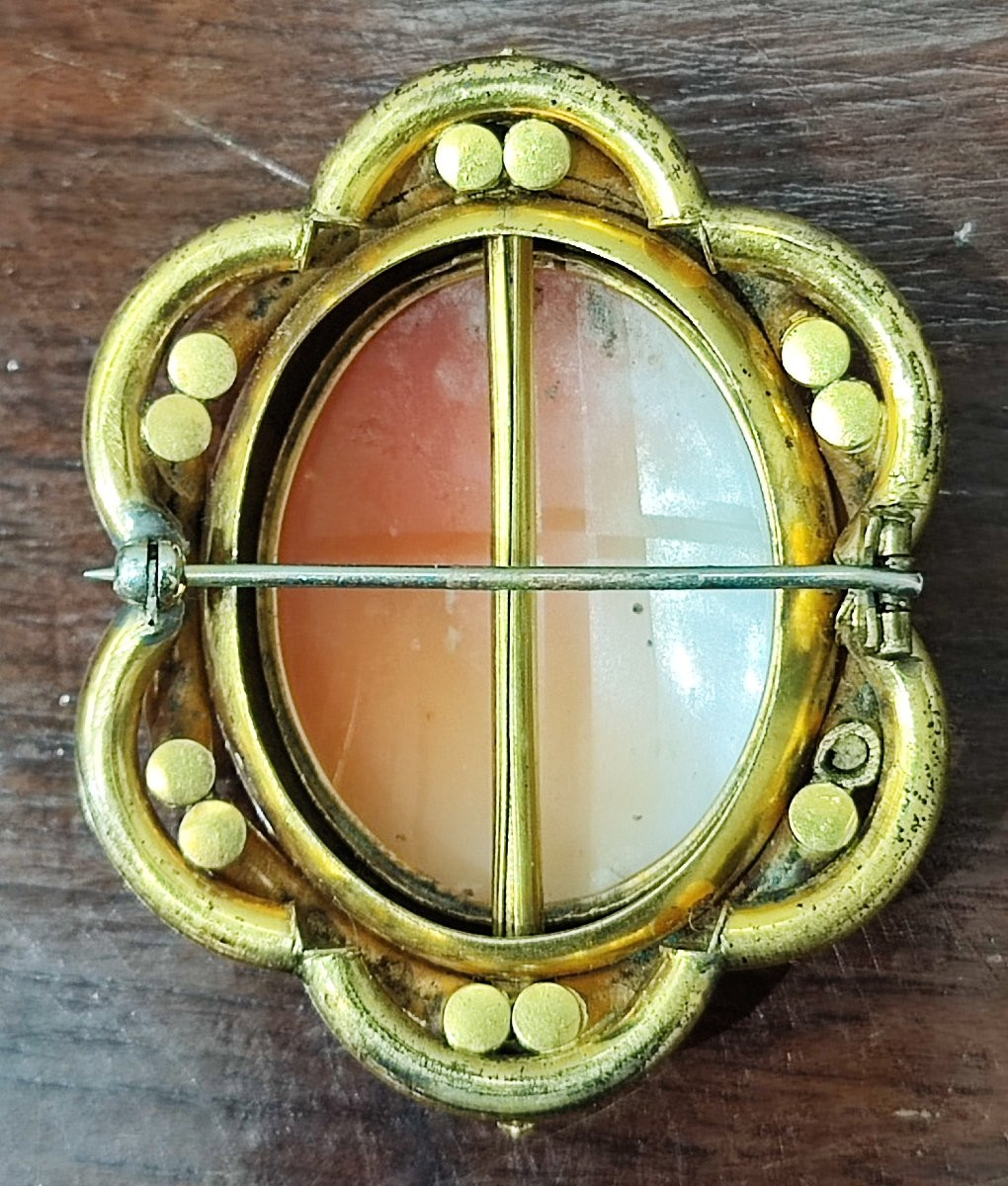 Broche camée victorienne raffinée, XIXe siècle-photo-2