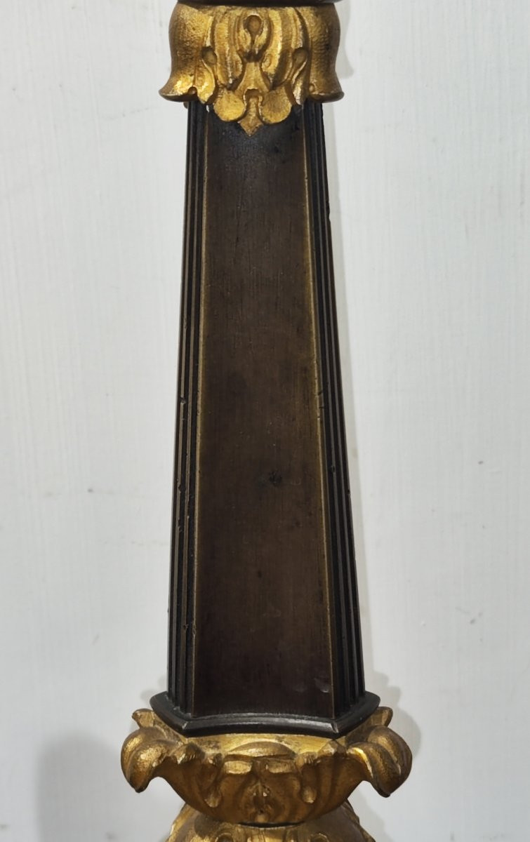 Paire de chandeliers en bronze de style Louis-Philippe, XIXe siècle-photo-3