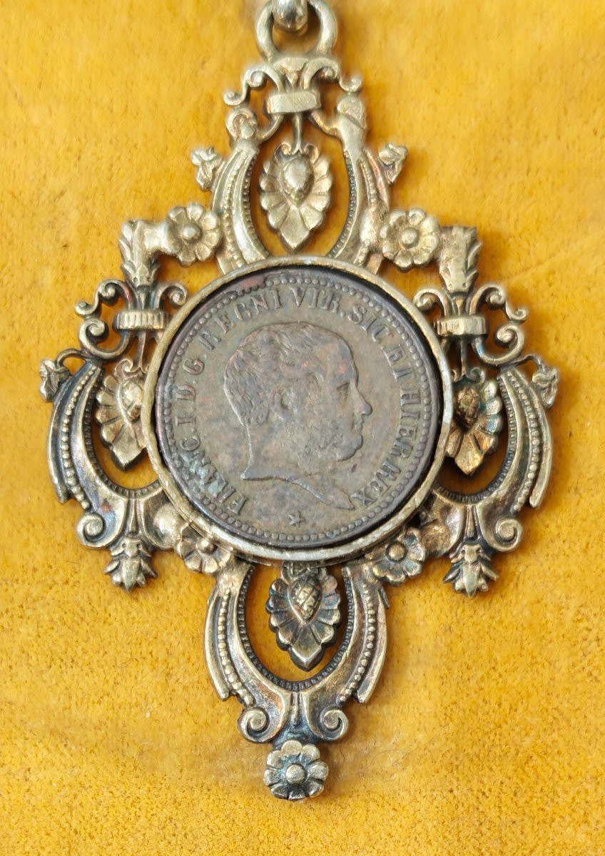 Broche à pièce de monnaie de François Ier de Bourbon-photo-2
