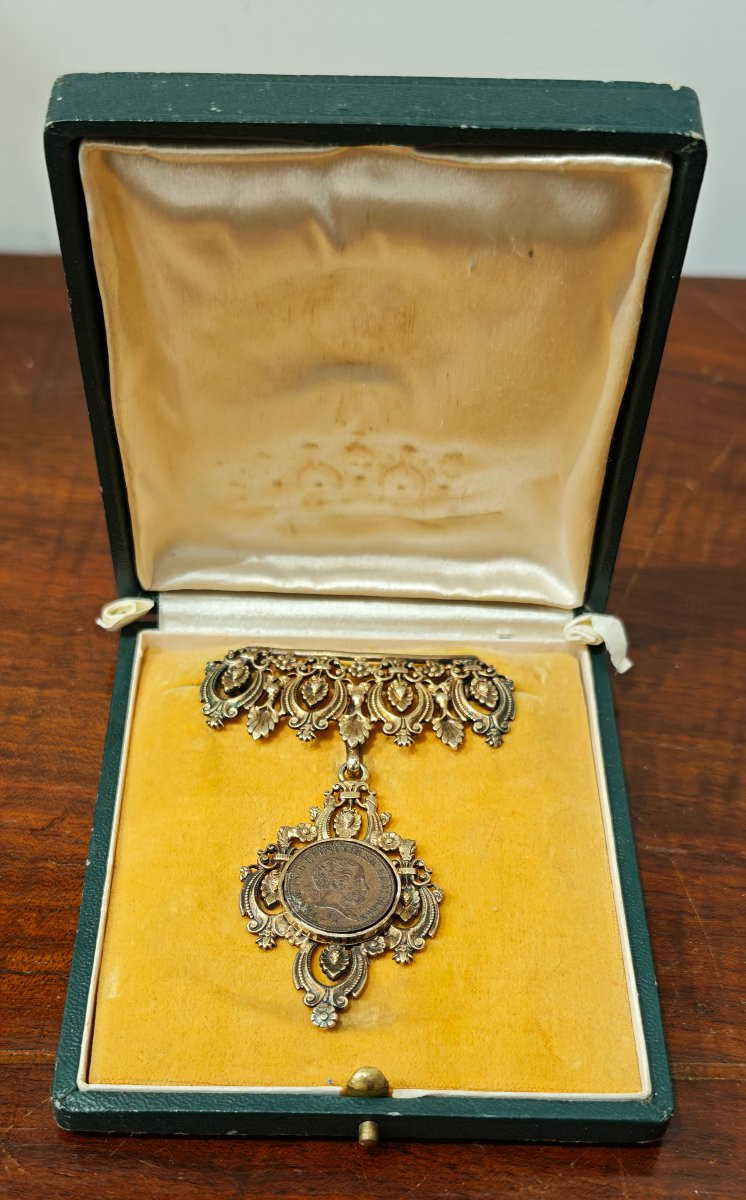 Broche à pièce de monnaie de François Ier de Bourbon-photo-4