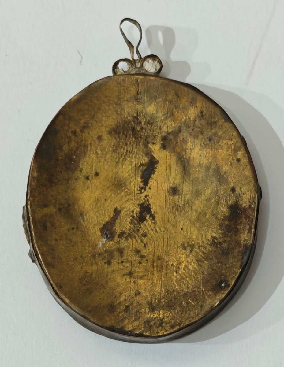 Reliquaire ancien « Lignum Crucis » – Fin du XIXe siècle – Métal argenté-photo-3