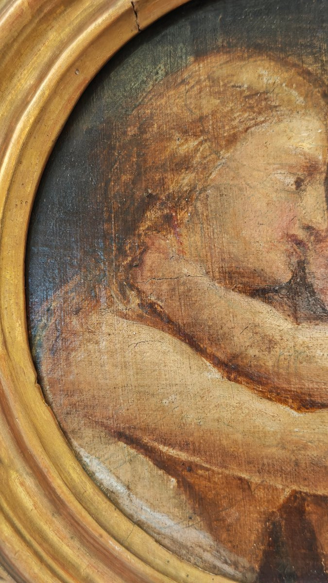 Cupidon et Psyché, une peinture vénitienne du XVIIIe siècle.-photo-2