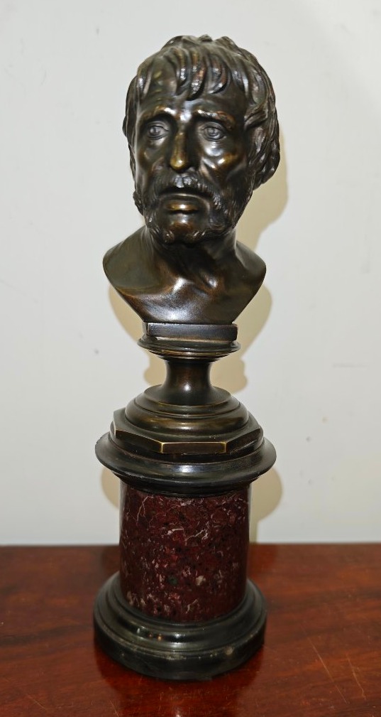 Buste en bronze et marbre de Pseudo-Sénèque Grand Tour - XIXe siècle