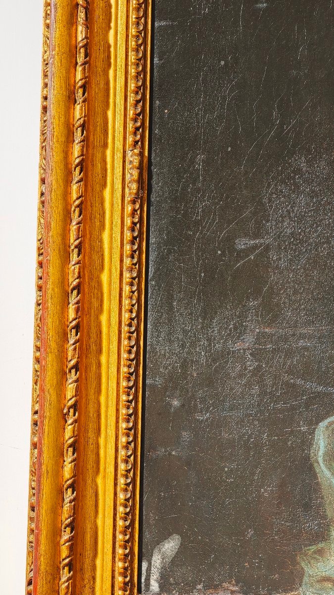 Portrait Of A Lady In A Silk Dress - 18th-century English School-photo-4