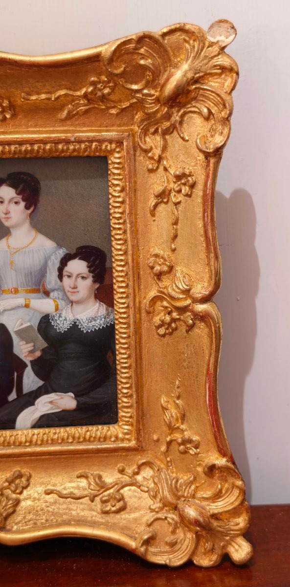 Miniature familiale raffinée et rare du début du XIXe siècle-photo-4