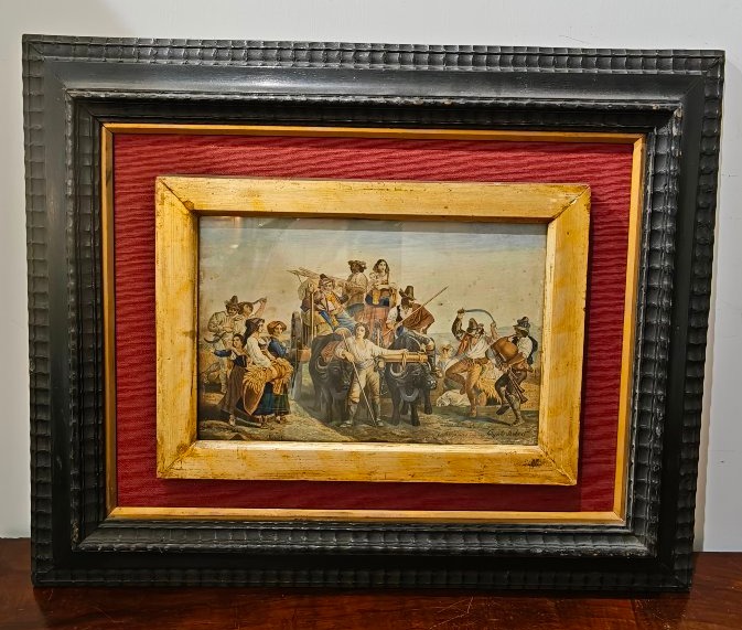 Pair Of Antique Watercolor Engravings, 19th-century Grand Tour-photo-4