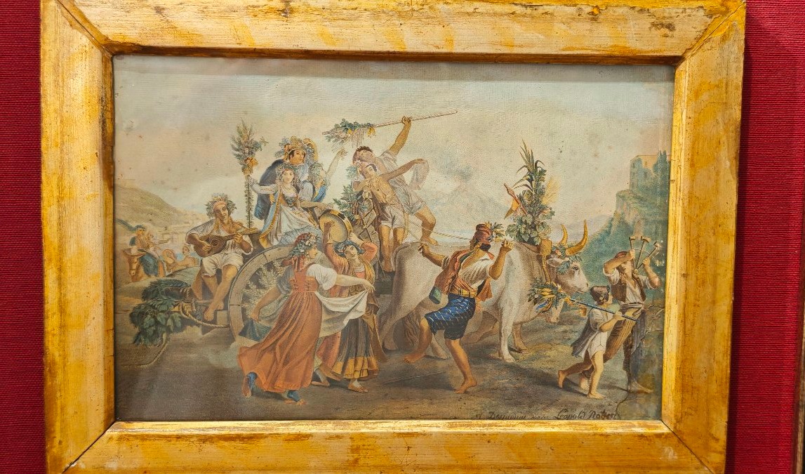 Pair Of Antique Watercolor Engravings, 19th-century Grand Tour-photo-6