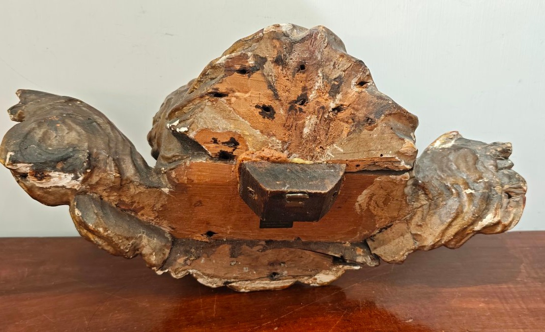 Chérubin en bois doré, baroque romain, XVIIe siècle-photo-3
