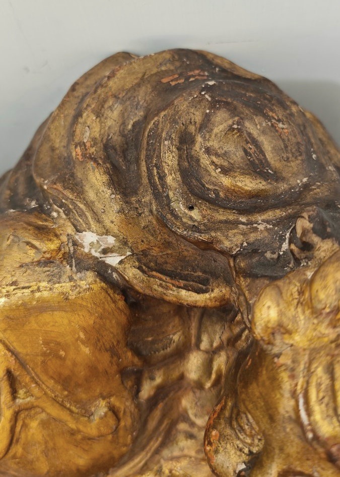 Chérubin en bois doré, baroque romain, XVIIe siècle-photo-6