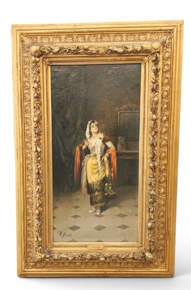 Paire de tableaux du XIXe siècle de P. Duval  Femmes gitanes andalouses Espagne-photo-4