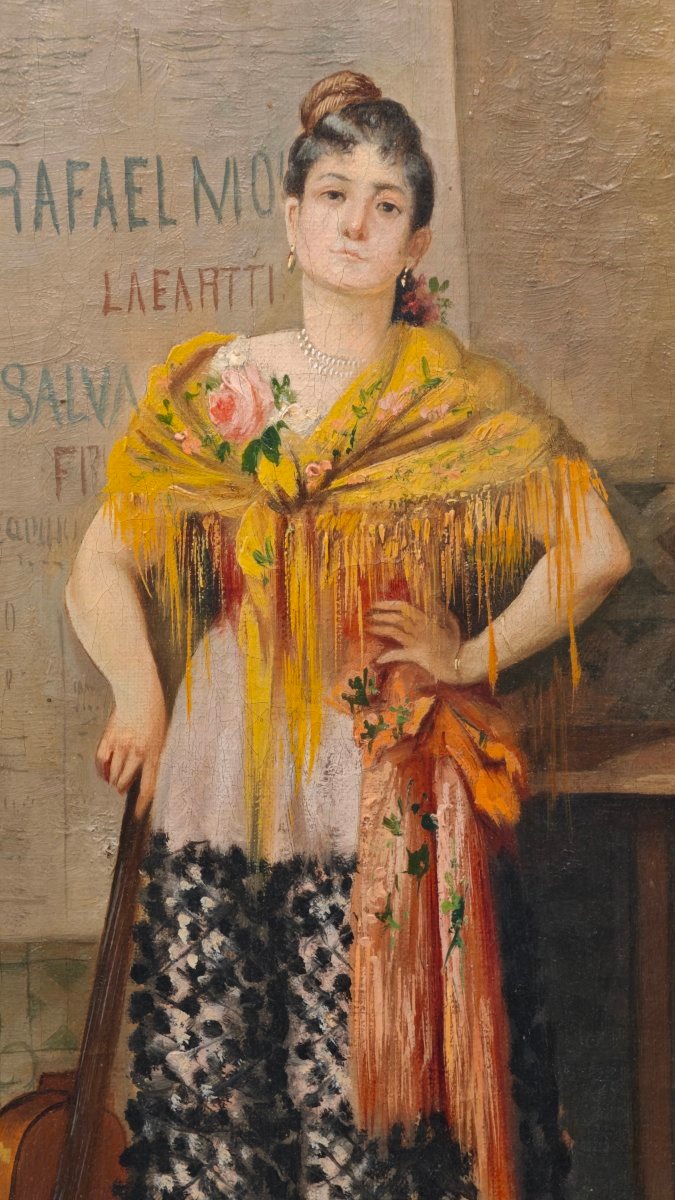 Paire de tableaux du XIXe siècle de P. Duval  Femmes gitanes andalouses Espagne-photo-1