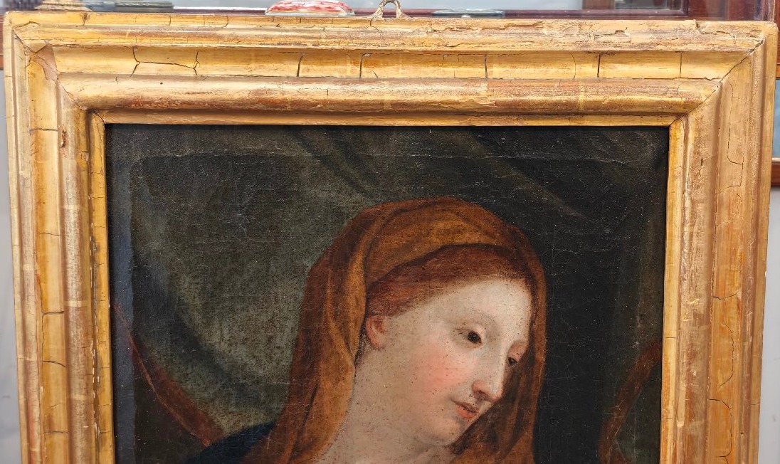 Tableau ancien « Vierge en prière », XVIIIe siècle - École romaine de Maratta-photo-8
