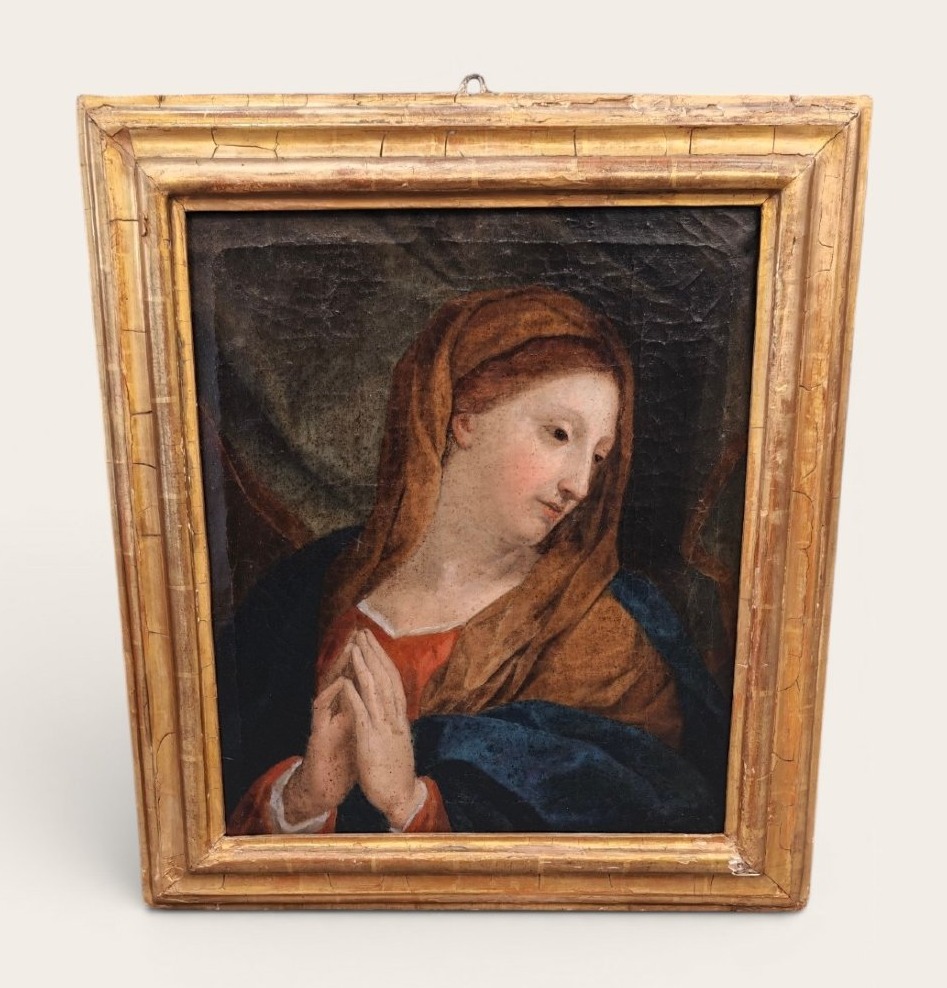 Tableau ancien « Vierge en prière », XVIIIe siècle - École romaine de Maratta