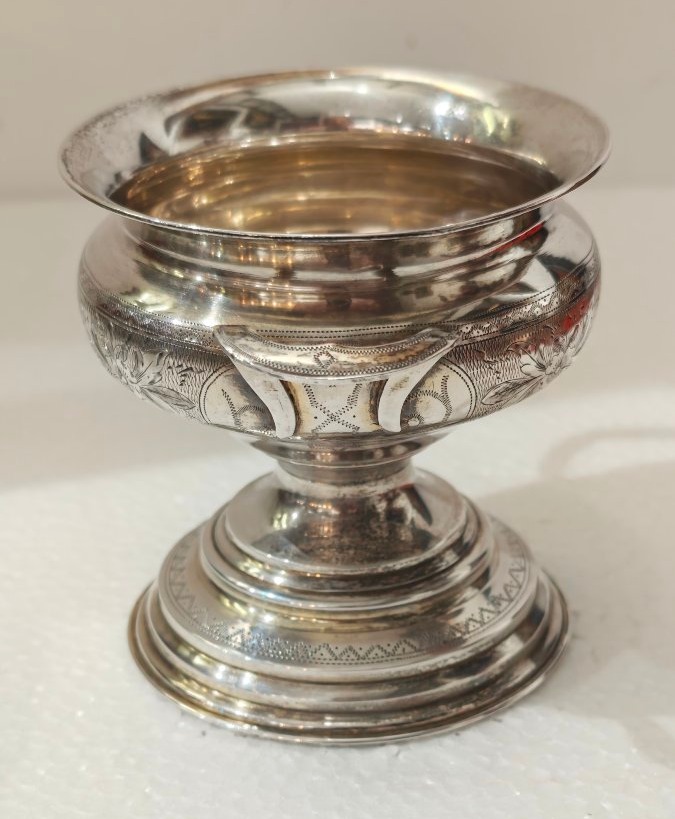 Antique Silver Sugar Bowl, Russia, Moscow, 1885 -photo-2
