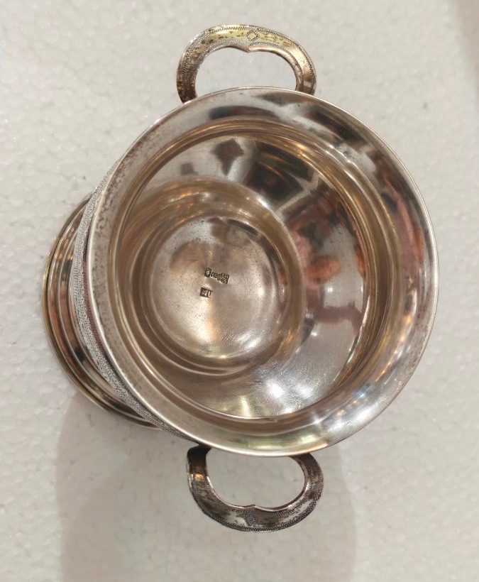 Antique Silver Sugar Bowl, Russia, Moscow, 1885 -photo-4