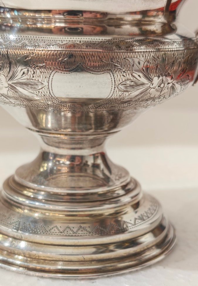 Antique Silver Sugar Bowl, Russia, Moscow, 1885 -photo-4