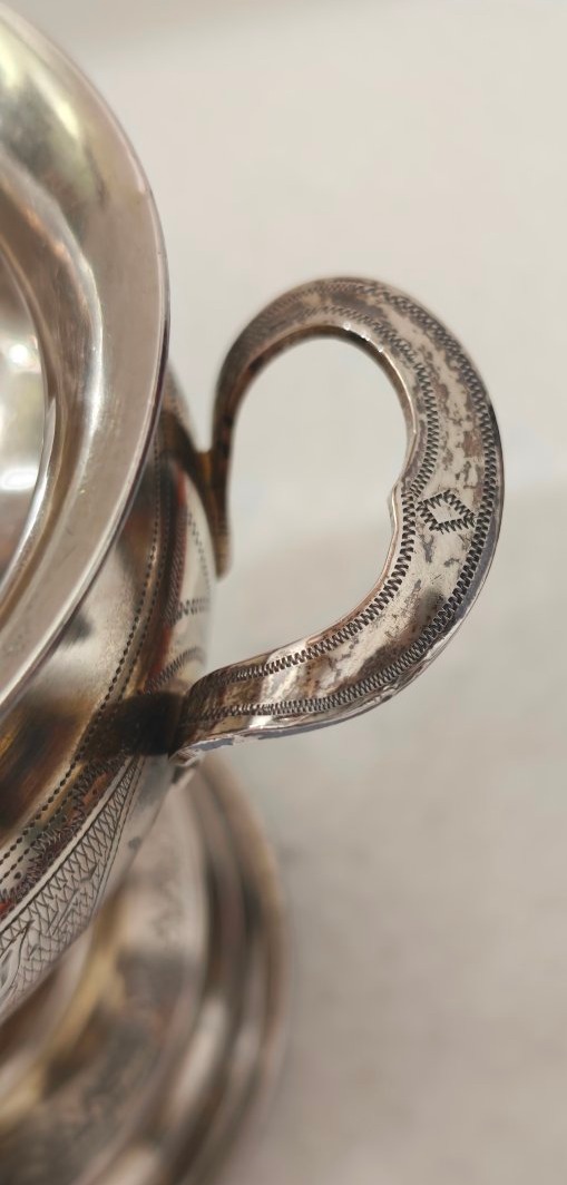 Antique Silver Sugar Bowl, Russia, Moscow, 1885 -photo-6