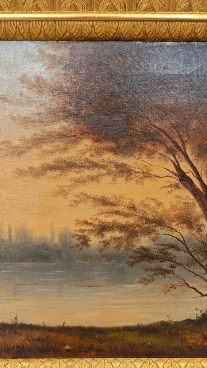 Peinture de paysage ancienne du XIXe siècle-photo-1