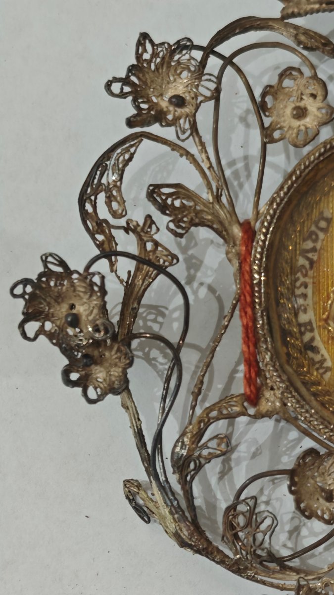 18th-century Silver Filigree Reliquary With Its Original Case -photo-8