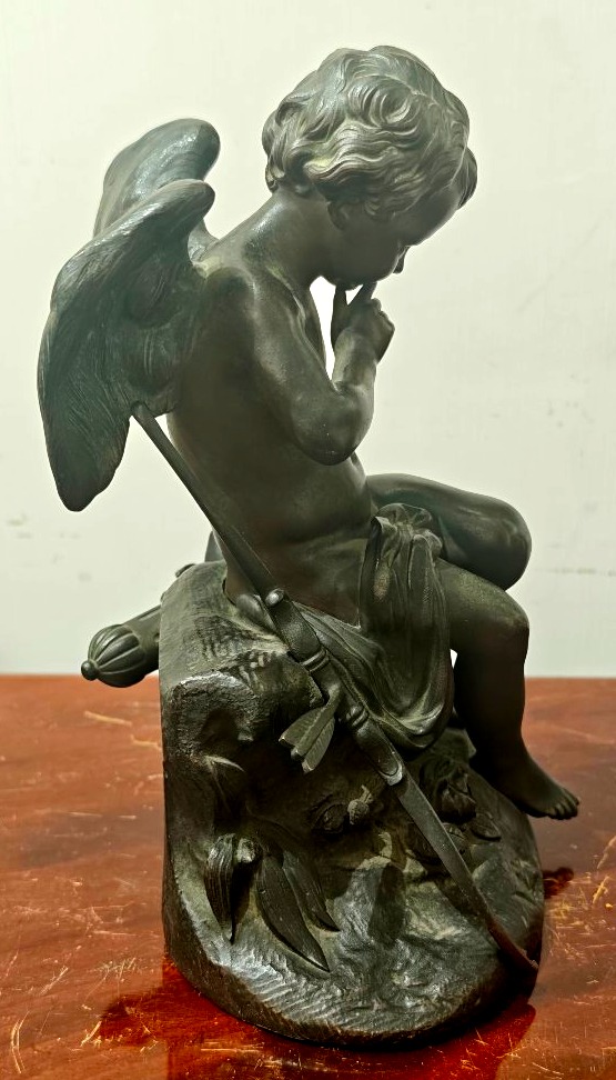 Sculpture en bronze de Cupidon XIXe siècle-photo-3